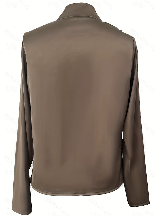 Women's Blouse Solid Color Elegant Stylish Basic Long