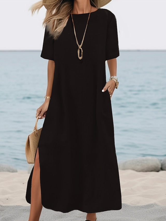Women's ArmyGreen Black White Summer Spring Fall Maxi Dress