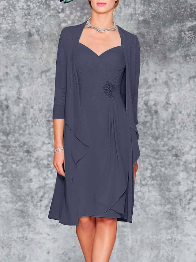 of the Piece Mother Sheath Bride Dress Two Wedding Beach