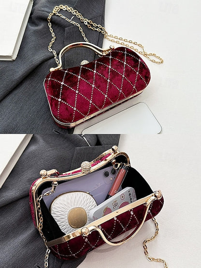 Purse - with Evening Accents Quilted Women's Diamond Velvet