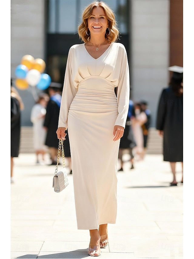 Sheath Column Dress Ankle Length White Dress Party Dress