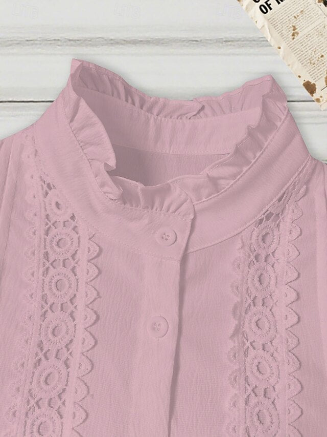 Women's Shirt Blouse Plain Elegant Stylish Modern Long