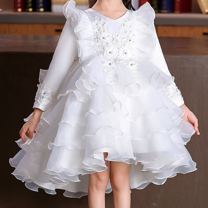 Special Dress Party Kids Wedding Flower Sleeve Girls' Long