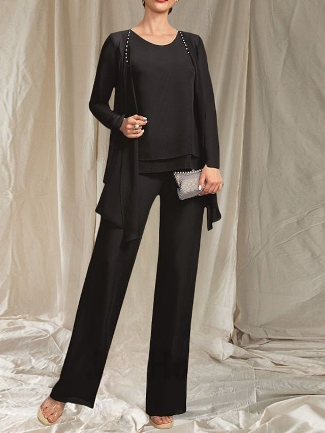 Mother the Pantsuit Elegant Piece of 3 Bride Wedding Guest Dress