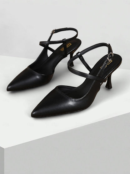 Kitten Pumps – Women's Slingback Elegant Heel Nude