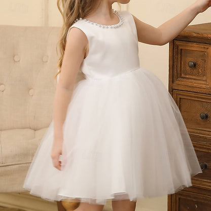 Party Girls' Kids Sleeveless Color Solid Dress Wedding