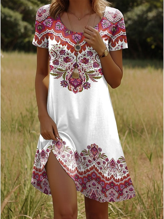 Women's Mini Dress T Shirt Dress Tee Dress Sundress