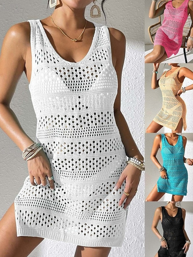 Women's Swimwear Cover Up Swim Dress Swimsuit Cut Out