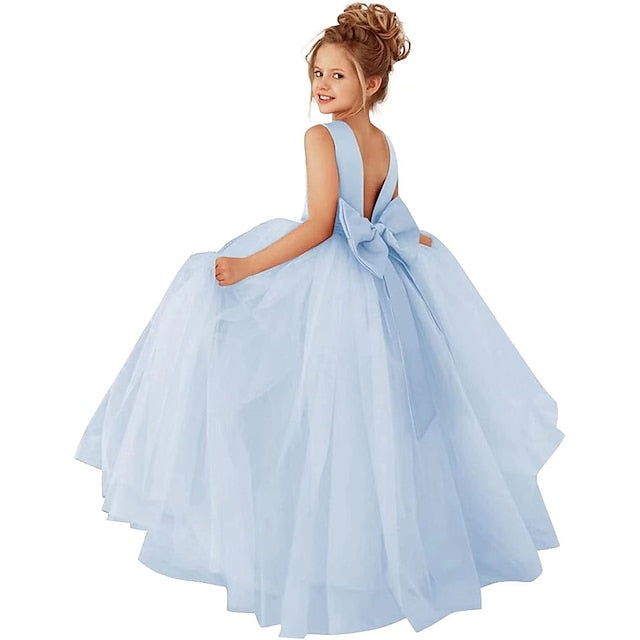 Flower Kids Color Girl Dress Girls' Solid Party