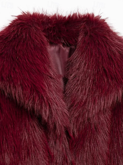 Women's Faux Furs Warm Comfortable Coat Leathers Fur