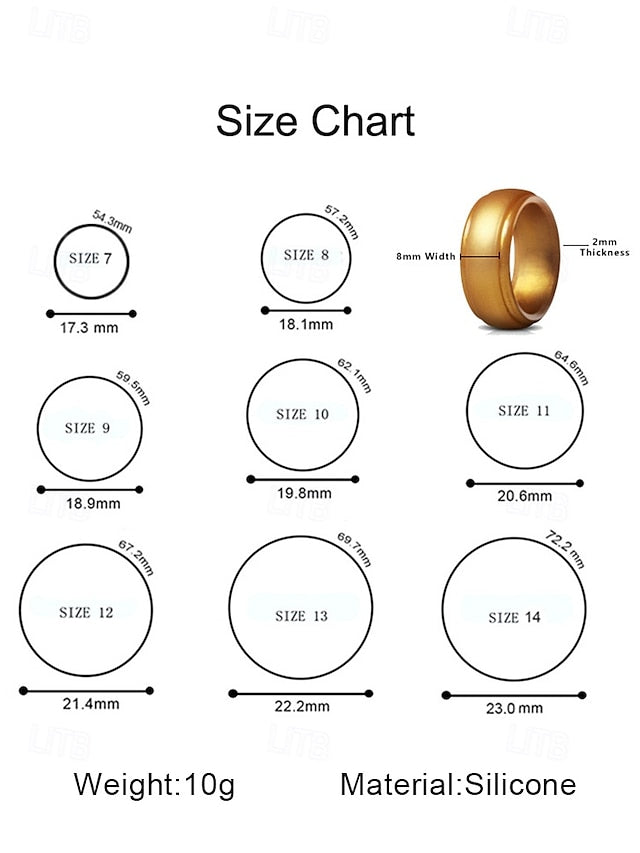 – Men Ring Black Durable Matte Silicone for Comfortable