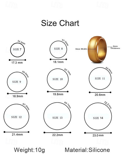 – Men Ring Black Durable Matte Silicone for Comfortable