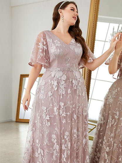 Mother Curve the Bride Dress Neck Elegant of Size V Plus