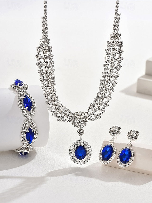 Green Elegant Jewelry Luxury – Necklace Set Crystal Women for