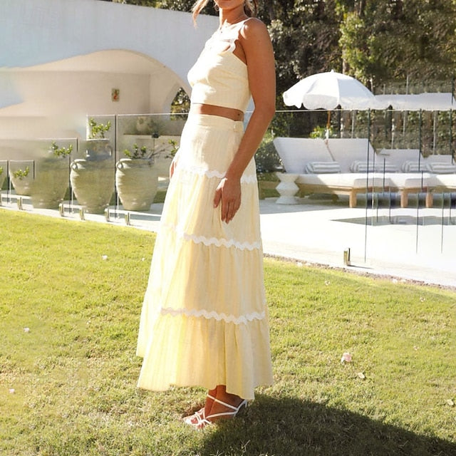 Women's Midi Dress White Dress Graduation Dress Two Piece