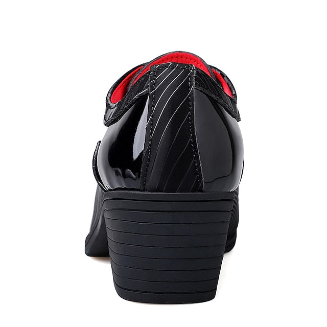 – Lace-Up Patent Leather Formal Shoes Men's Stylish