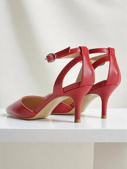 Strap Glitter Ankle Women's Heels Gold