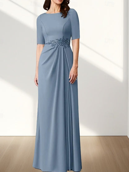 Neck Wedding Dress Bride Crew Guest Elegant Mother A-Line of the