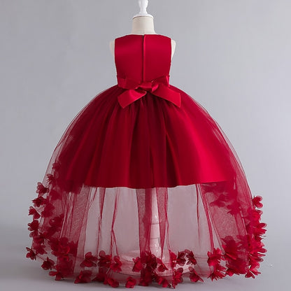 Party Dress Sleeveless Girls' Color Toddler Solid