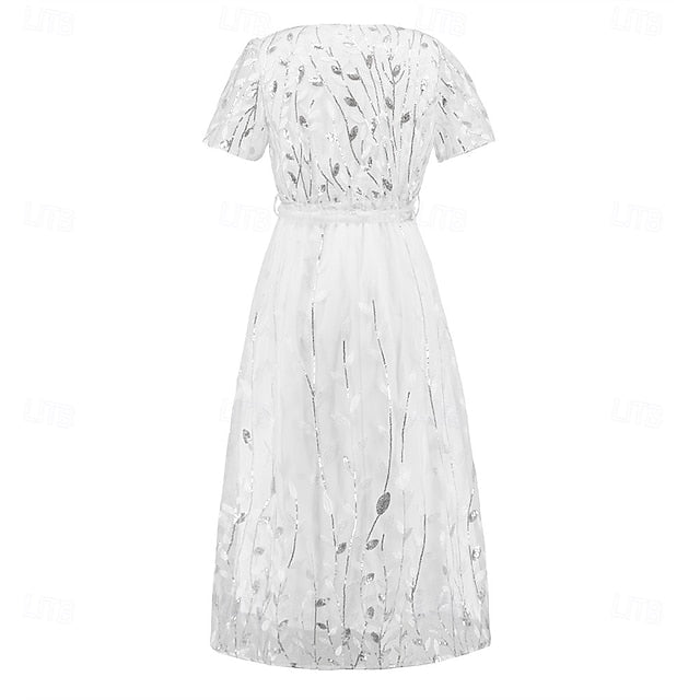 Neck Elegant Bride V Mother Sequin Dress the A-Line of
