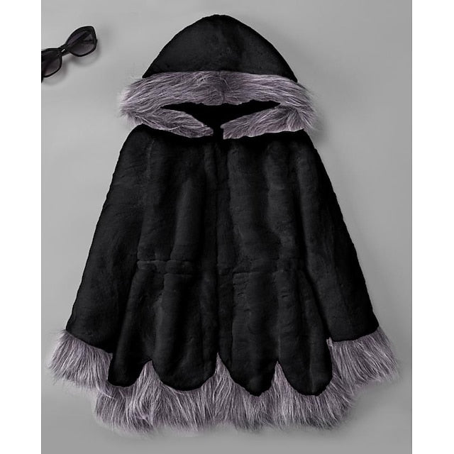 Coat Jacket White Faux Women's Fur Long Black Sherpa
