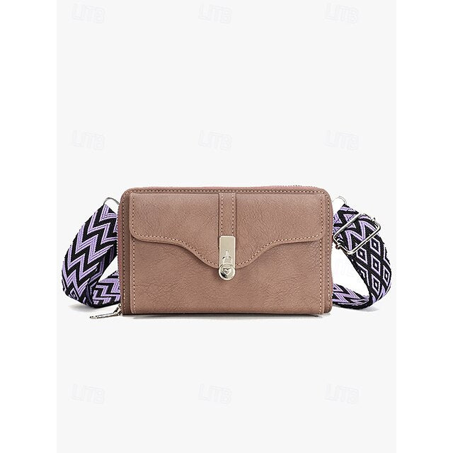 Crossbody Faux Damen Geometrische Tasche Muster mit Leder