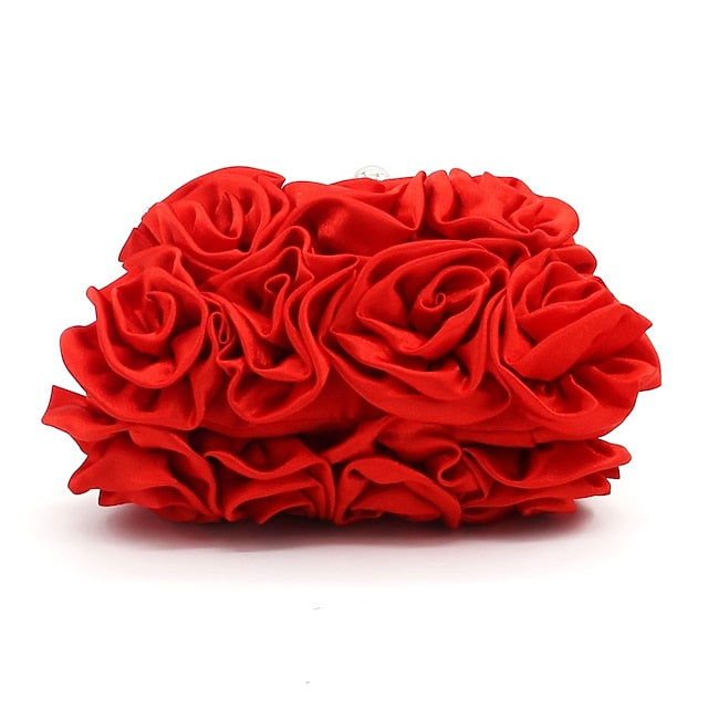 Red Bag Clutch Design – Evening Rose Vintage Elegant Floral