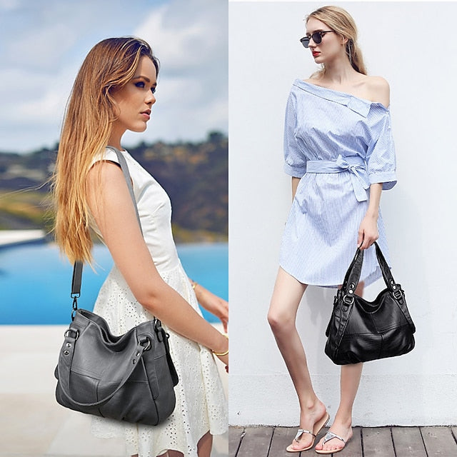 Tasche Burgund – Kunstleder Damen Groß Schultertasche