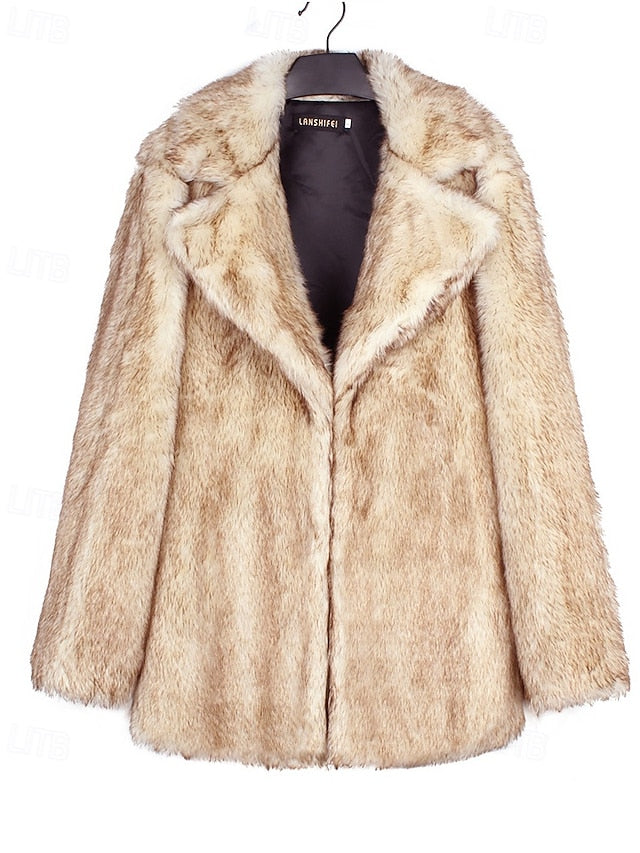 Faux Comfortable Women's Fur Coat Furs Warm