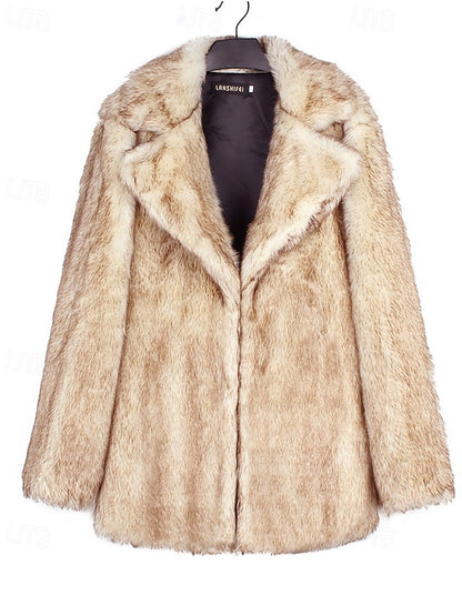 Faux Comfortable Women's Fur Coat Furs Warm