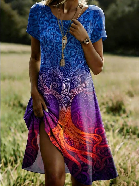 Women's Midi Dress T Shirt Dress Tee Dress Sundress A Line