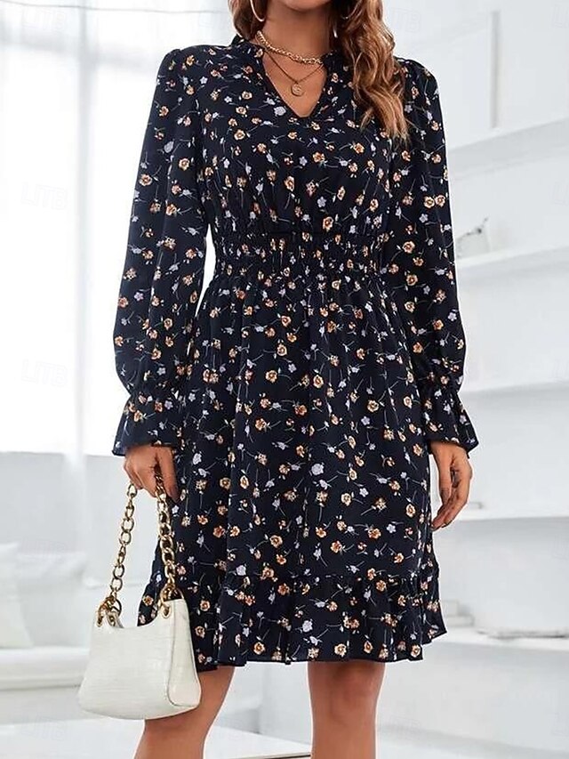 Women's Normal Midi Dress Chiffon Dress Elegant Vintage