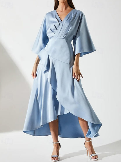 Luxurious Elegant V of Simple Dress Bride Mother the SkyA-Line