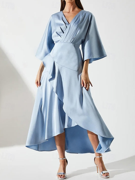 Luxurious Elegant V of Simple Dress Bride Mother the SkyA-Line