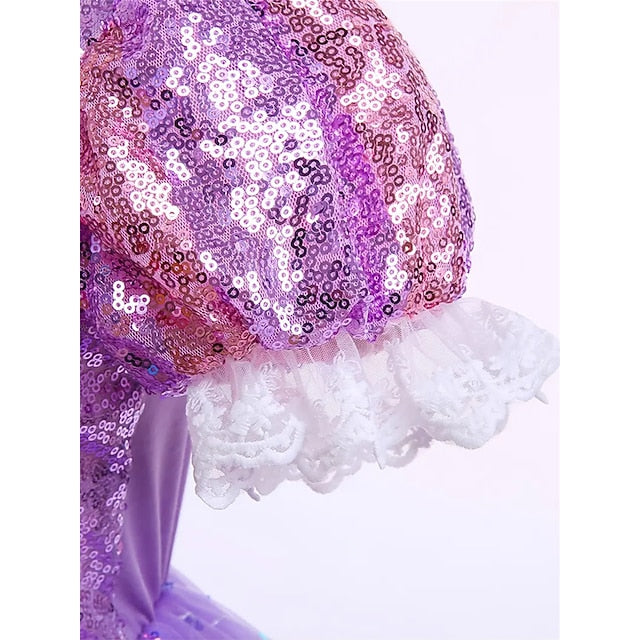 Theme Dress Girl Flower Rapunzel Princess Sofia Party Fairytale