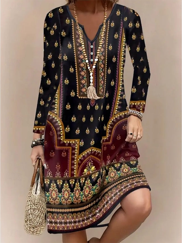 Women's Midi Dress Knit Dress Casual Dress A Line Dress