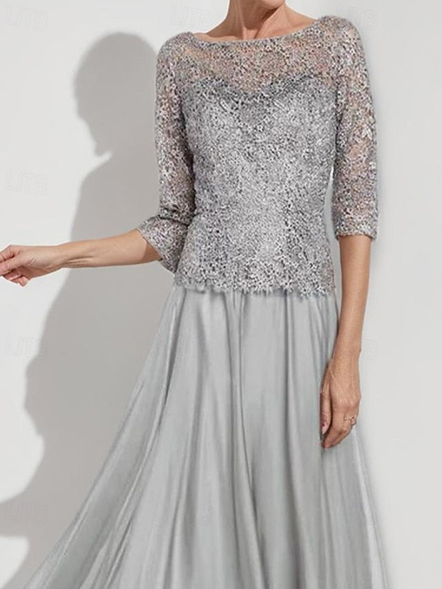 Dress Minimalist Elegant the Bride A-Line Simple Boat Mother of