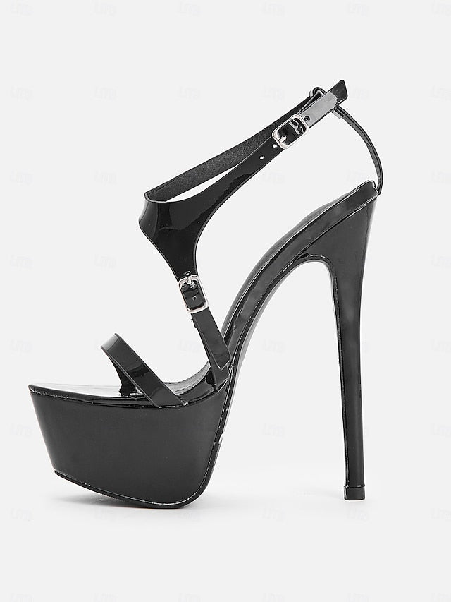 Women's High Sandals Platform Heel Black