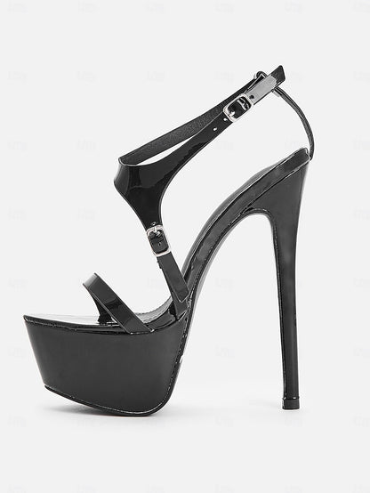 Women's High Sandals Platform Heel Black
