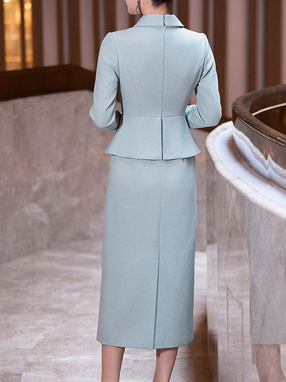 Sheath Vintage Bride the Mother / Shirt of Elegant Dress Column