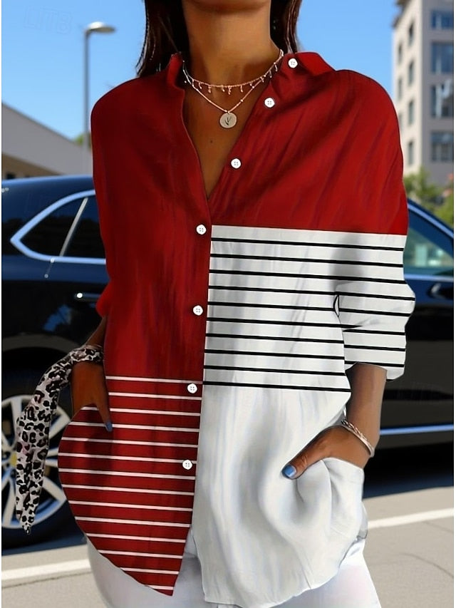 Women's Shirt Blouse Graphic Geometric Plaid Vintage