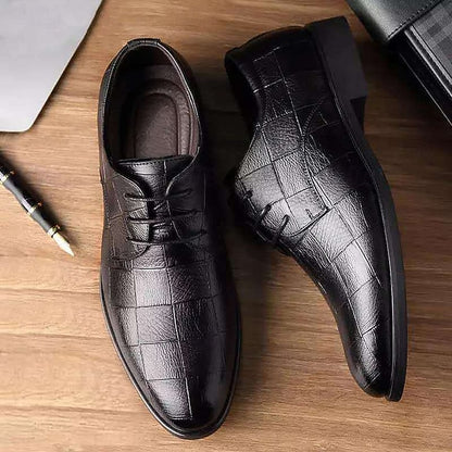 Crocodile Dress Men's Black Classic Pattern Shoes –