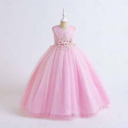 Dress Flower Girls' Kids Girl Color Solid Party