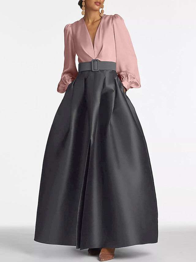 Wedding High Formal Guest Gown Floor Dress A-Line Evening Split