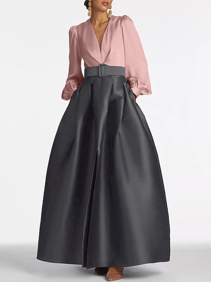 Wedding High Formal Guest Gown Floor Dress A-Line Evening Split