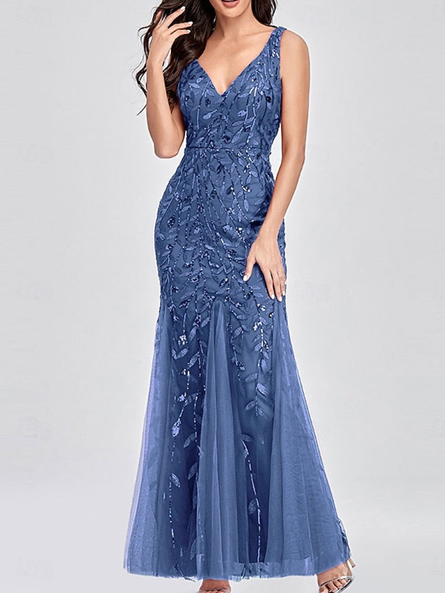 Bride the Floor Dress Neck V Mother Elegant of Party