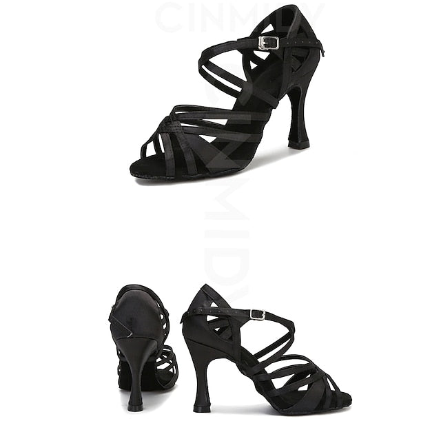 Ballroom – Open Toe for Dance Satin Women Shoes Elegant