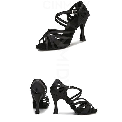 Ballroom – Open Toe for Dance Satin Women Shoes Elegant