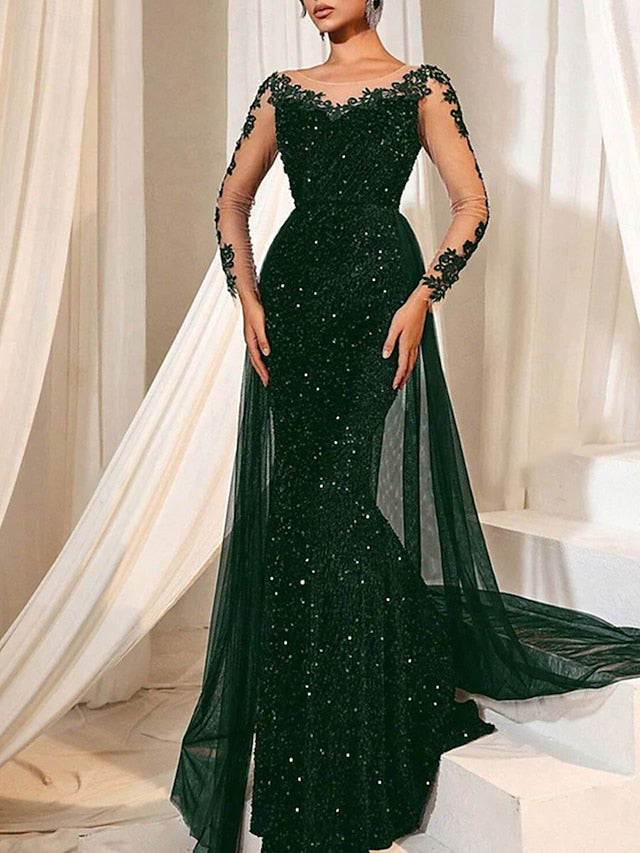 Mermaid Trumpet Floor Length Evening Gown Ball Gown with