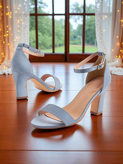 Sandals Strap - Ankle Toe Blue Heel Light High Women's Open